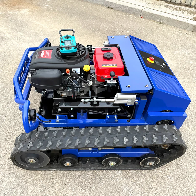 Customized small robot remote control tracked lawn mower, 800mm cutting width for lawn mowing