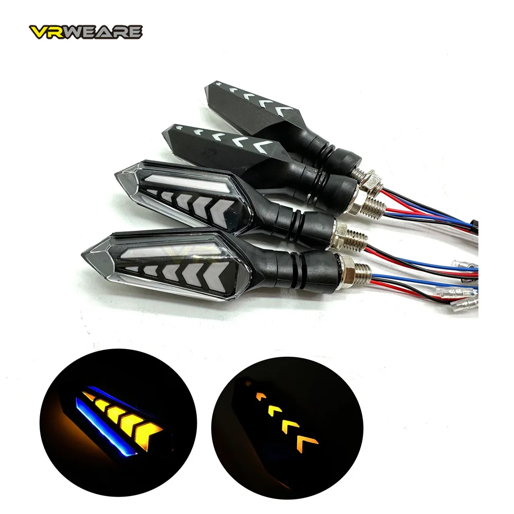 

Motorcycle Turn Signals Led Running Lights Water Flowing Indicator Double Arrow Blinker Lamps For Kawasaki Honda Yamaha Suzuki