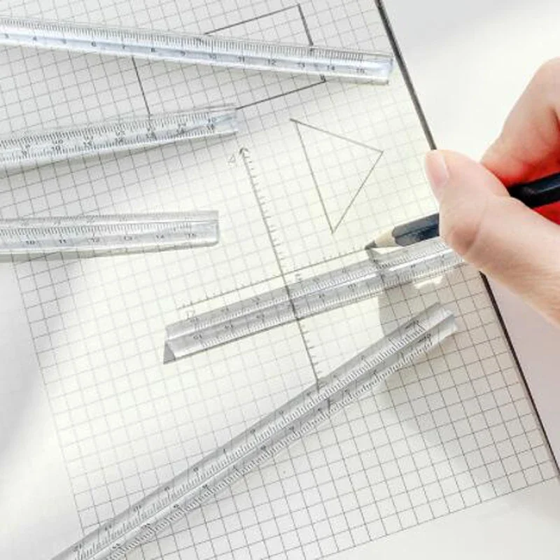 15cm proste przezroczyste trójkątne linijka prosta Kawaii narzędzia szkolne papeteria kreskówka rysunek prezent do szkoły biurowej