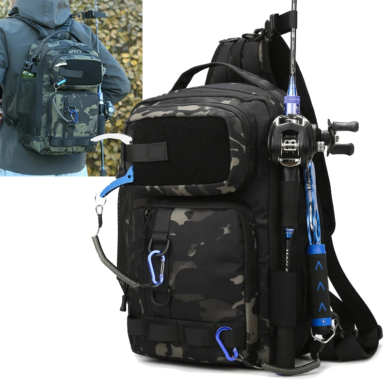 Men Tactical Climbing Backpack Fishing Luya Molle Rucksack Outdoor Camping Hiking Bag Travel Rod Fake Bait Equipment Waist Bags