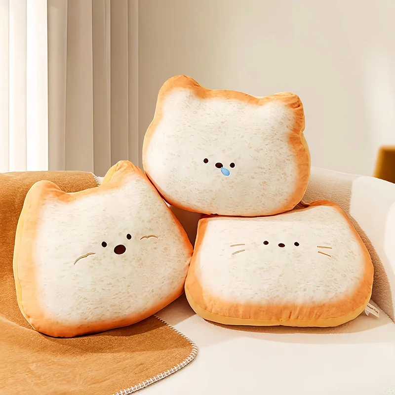 

Bread Toast Cute Cat Plush Toy Doll Kitten Cushion Bedhead Pillow for Girls