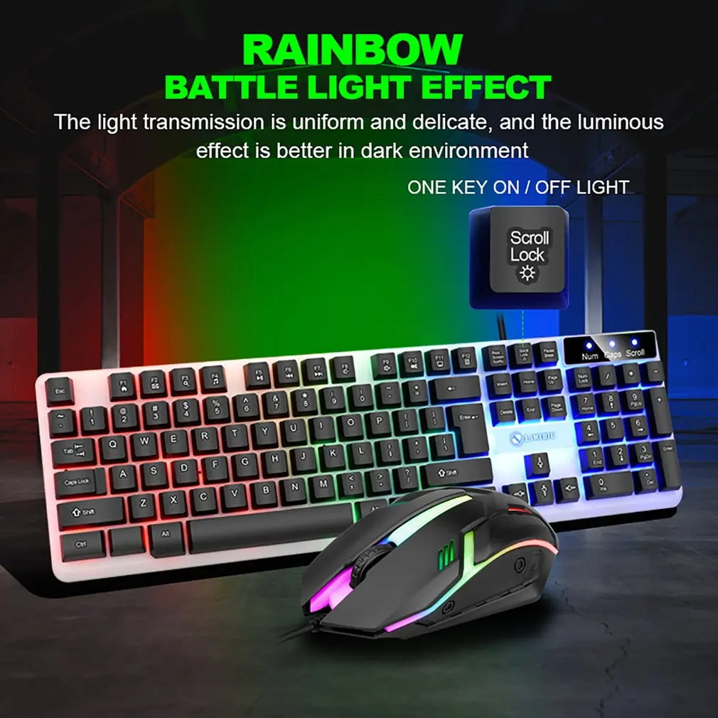 GTX350 Keyboard And Mouse For Computer PC RGB Gaming Keyboard Laptop Backlight Gamer Kit LED Wired USB Keyboard Dropshipping