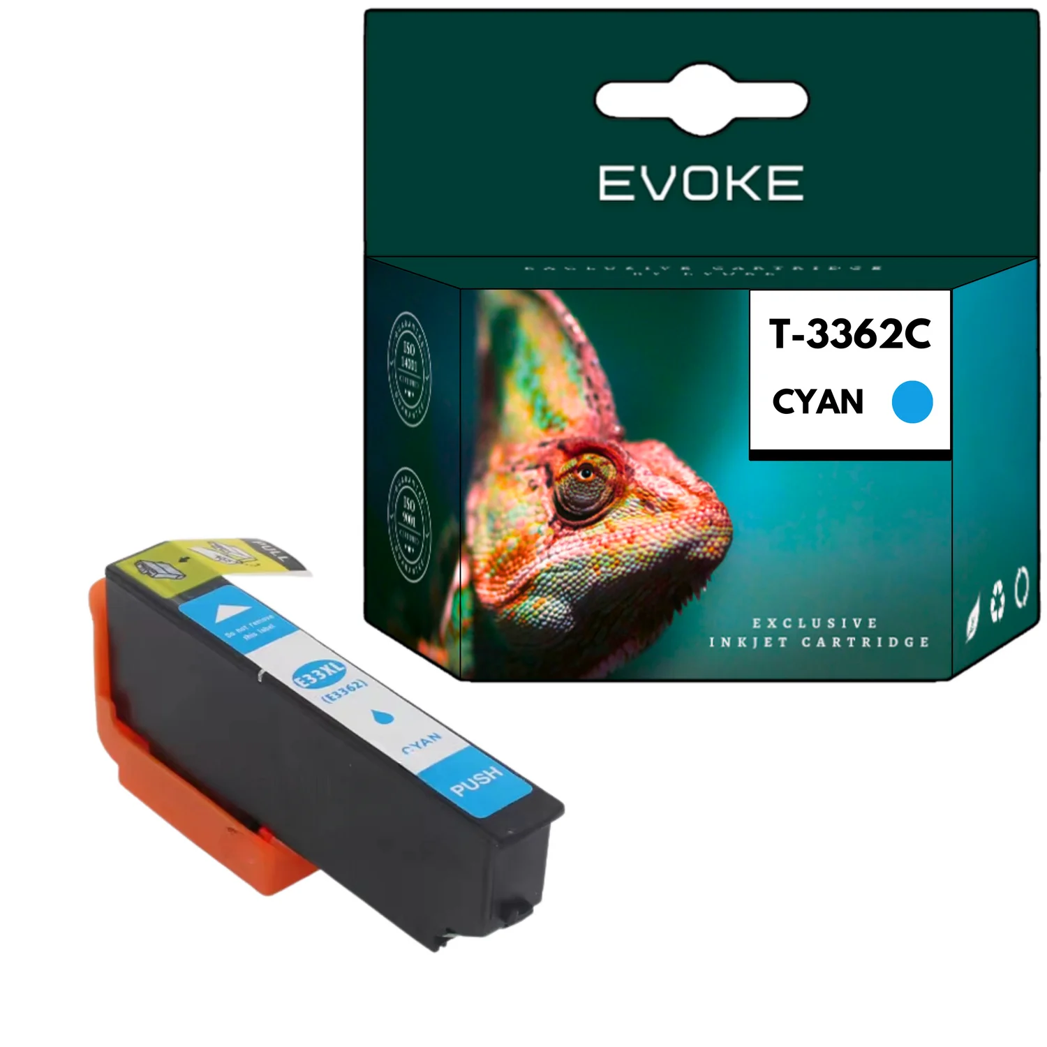 Evoke Compatibele Inkt voor Epson 33XL T3362 C13T33624010 Cyaan 13 ml 940 Stron Expression Premium Xp-530 540 630 635 640 645 830 900 7100
