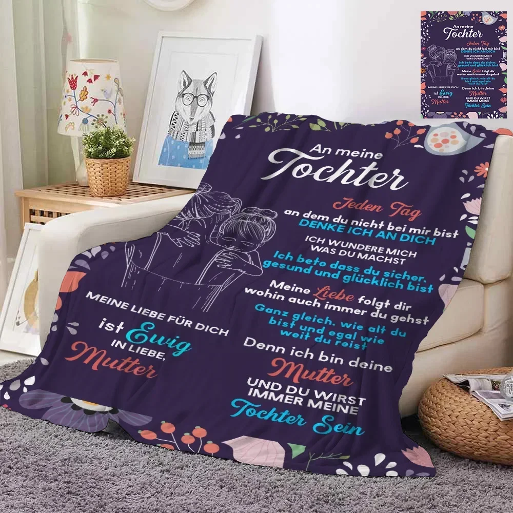 To Son Daughter Blanket Mat Soft Warm Bedspread Sofa Cover Envelope Family Love Beach Travel Home For Adult Boys Girl Gift