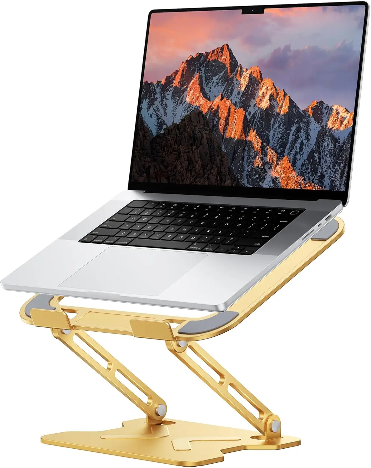 Adjustable Laptop Stand for Desk, Metal Foldable Laptop Riser, Portable Laptop Holder Mount, Ventilated Cooling Computer Note