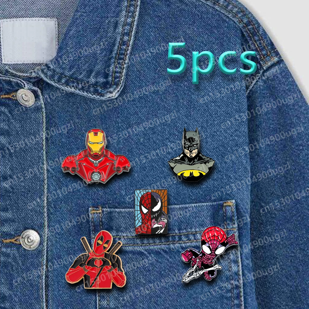 Disney Anime Spidermans Peripheral Enamel Pins Set Cartoon Series Brooches Lapel Badges Gift for Fan Friends Cute Accessories