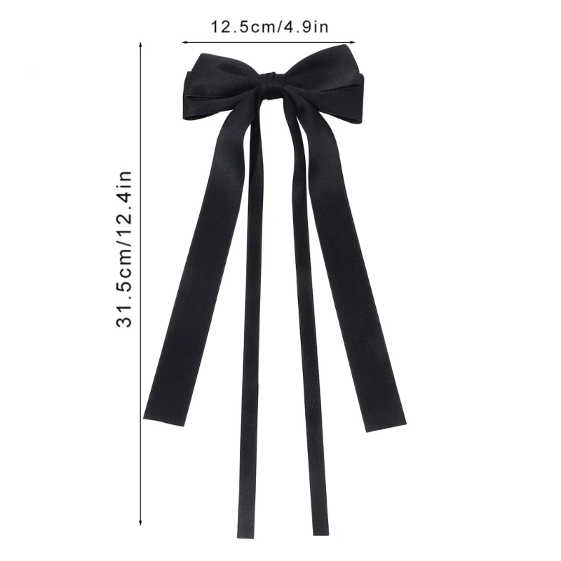 4PCS Sweet Hair Clip Harajuku Ribbon Bowknot Spring Hair Clip for Ponytail Braids Hairpins for Teens Children