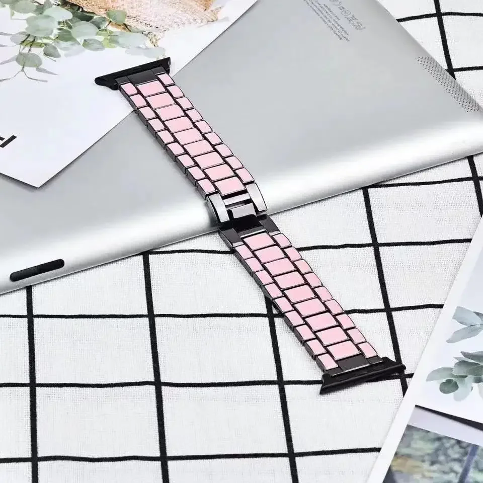 Luxury metal strap For Apple watch 6 5 4 SE 44mm 40mm replacement bracelet Series Ultra 10 9 8 7 45mm 41mm 42mm 46mm Metal strap