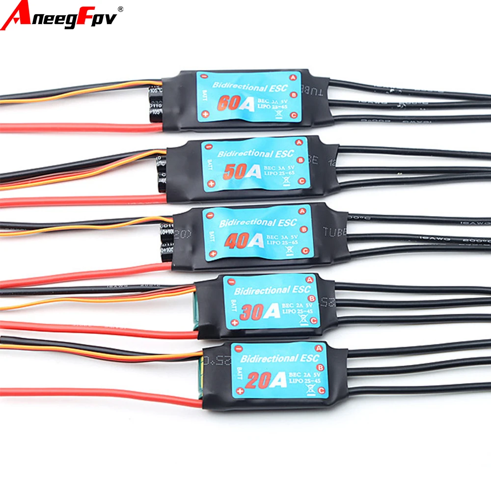 Bidirectional ESC 60A 20A 30A 40A 50A Brushless ESC for Remote Control Ship Pneumatic Underwater Propeller