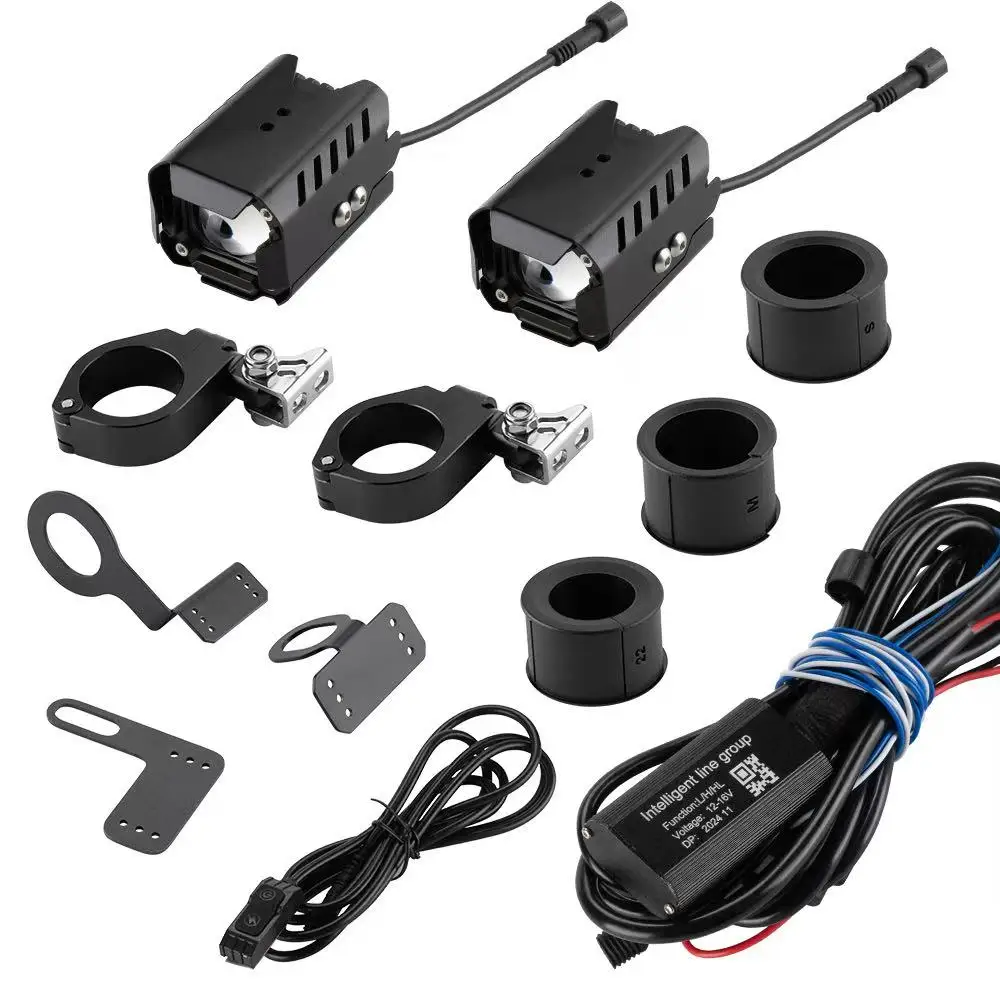 Motorcycle spotlight, car modification, powerful light, lens, street lamp, near and far light, off-road vehicle, LED flashing li