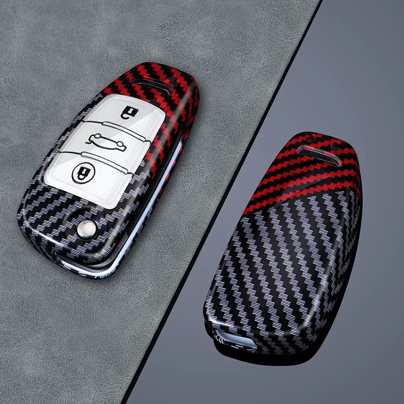 3 Buttons for Chery ARRIZO7 E3 E5 A3 A5 Tiggo 2 3 5 3X Fulwin2 Eastar Carbon Fiber Car Key Fob Case Cover Keychain Key Protector