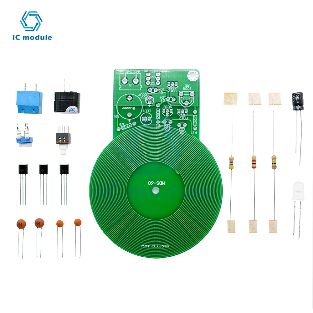 Metal Detector Kit Electronic Soldering Practice Kit Non-Contact Sensor Board Module Electronic Part Metal Detector DIY DC 3V-5V