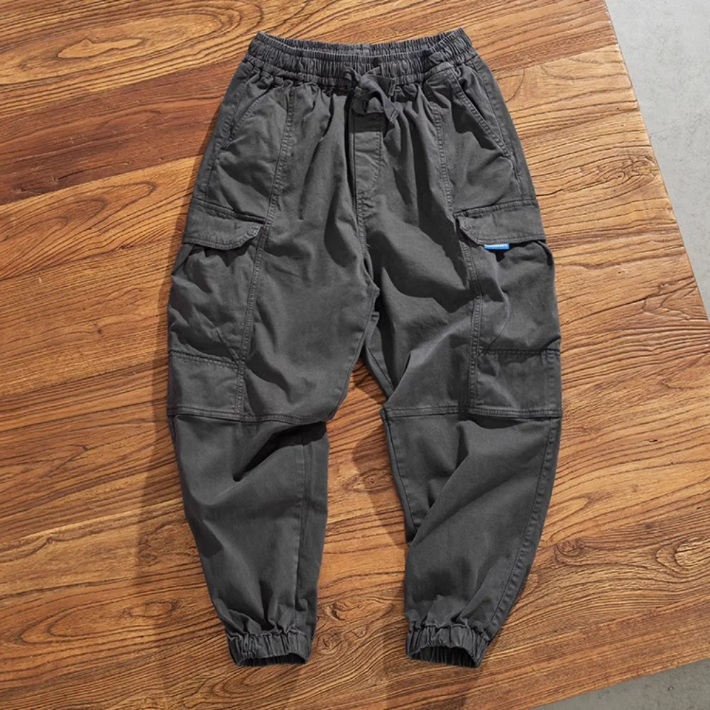 Overalls Autumn And Winter Men's All-in-one Loose Plus-size Washed Multi-pocket Haren Pants Trend Bunched Feet Casual Pants