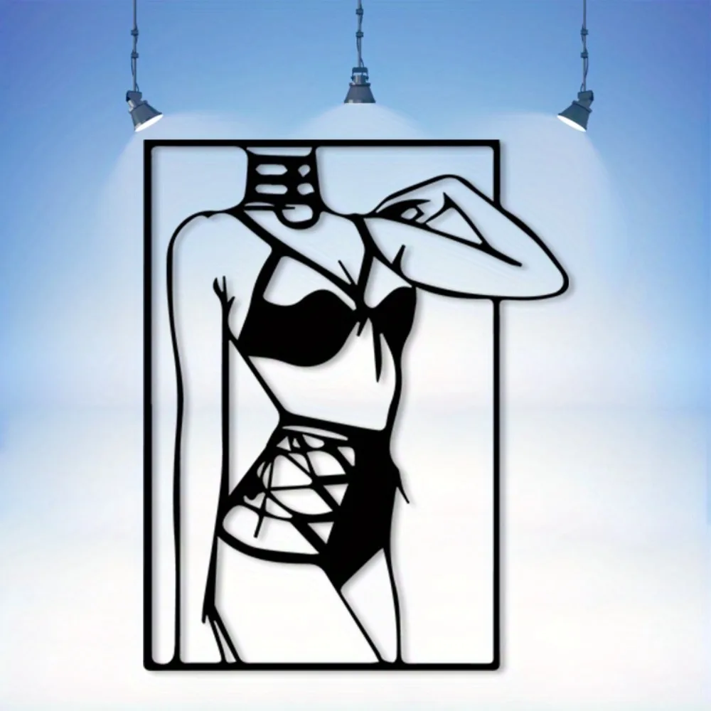 CIFBUY Seductive Woman Sculpture Metal Wall Art Durable Iron Decor For Couple Bedroom Romantic Gift Plaque