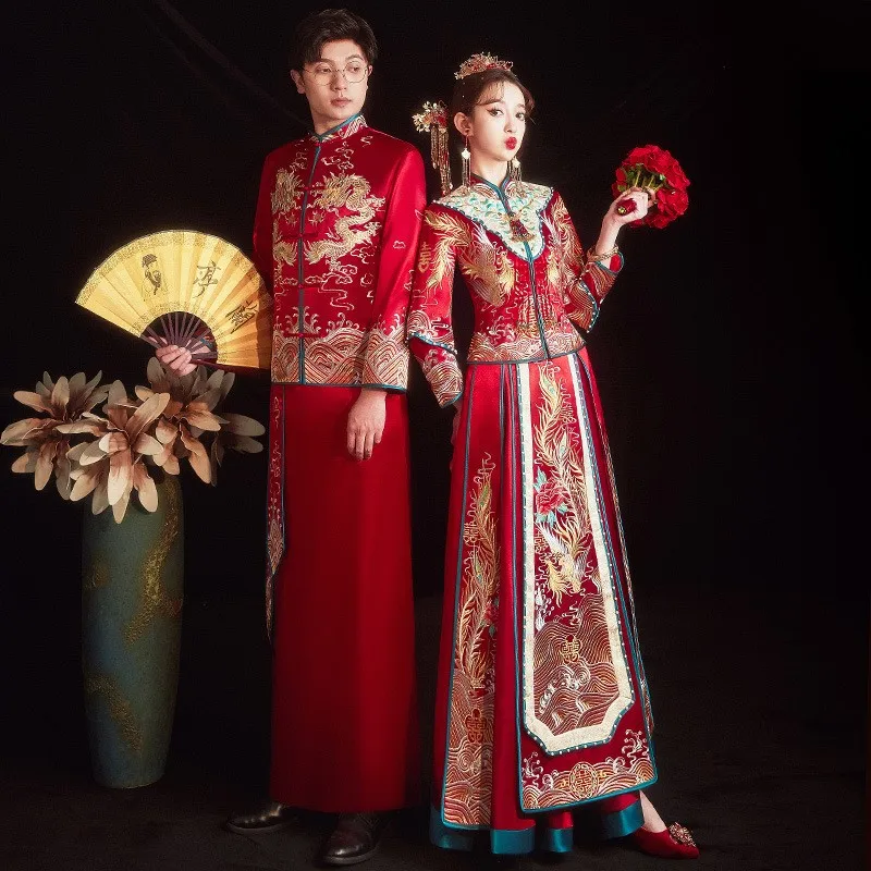 ملابس نخب زوجين من التنين والعنقاء على الطراز الصيني الجديد #3