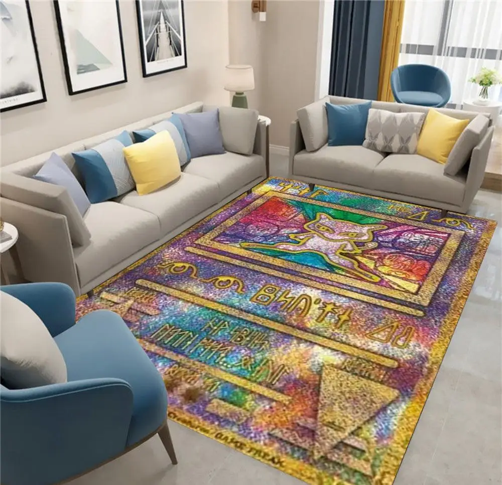 

MINISO Pokemon Cartoon Card Rug Carpet for Living Room Bedroom Decor,Floor Mat for Sofa Doormat Gift Kid