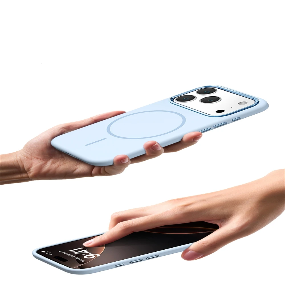 Мягкий чехол для телефона Magsafe из жидкого силикона для официального IPhone 17 16, 15, 14, 13, 12 Pro Max, защитный чехол с магнитной беспроводной зарядкой