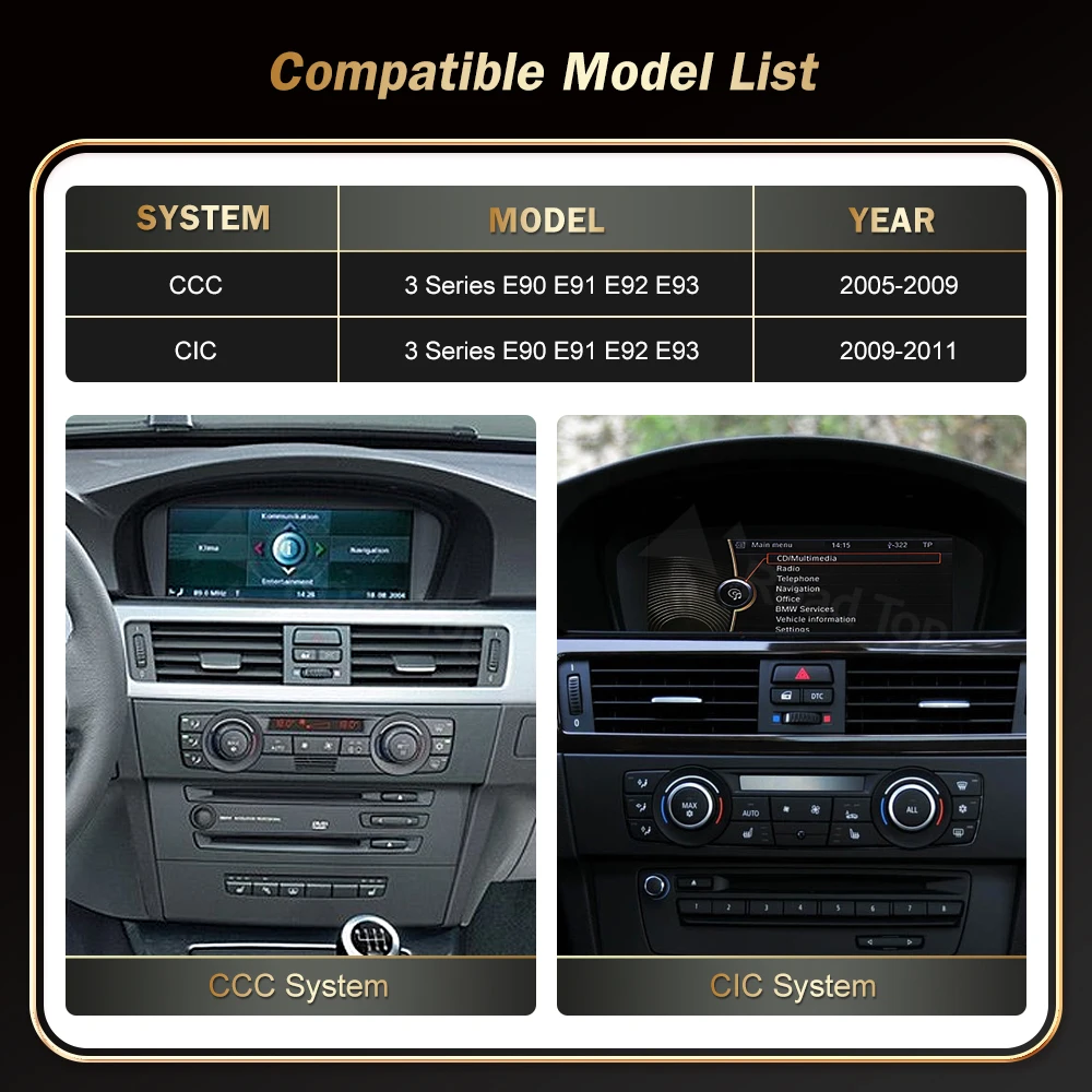 12.3 RoadTop Wireless CarPlay Android-Auto لسيارات BMW Series 3 5 E90 E91 E92 E93 E60 E61 CCC CIC شاشة رفيعة للغاية للوسائط المتعددة