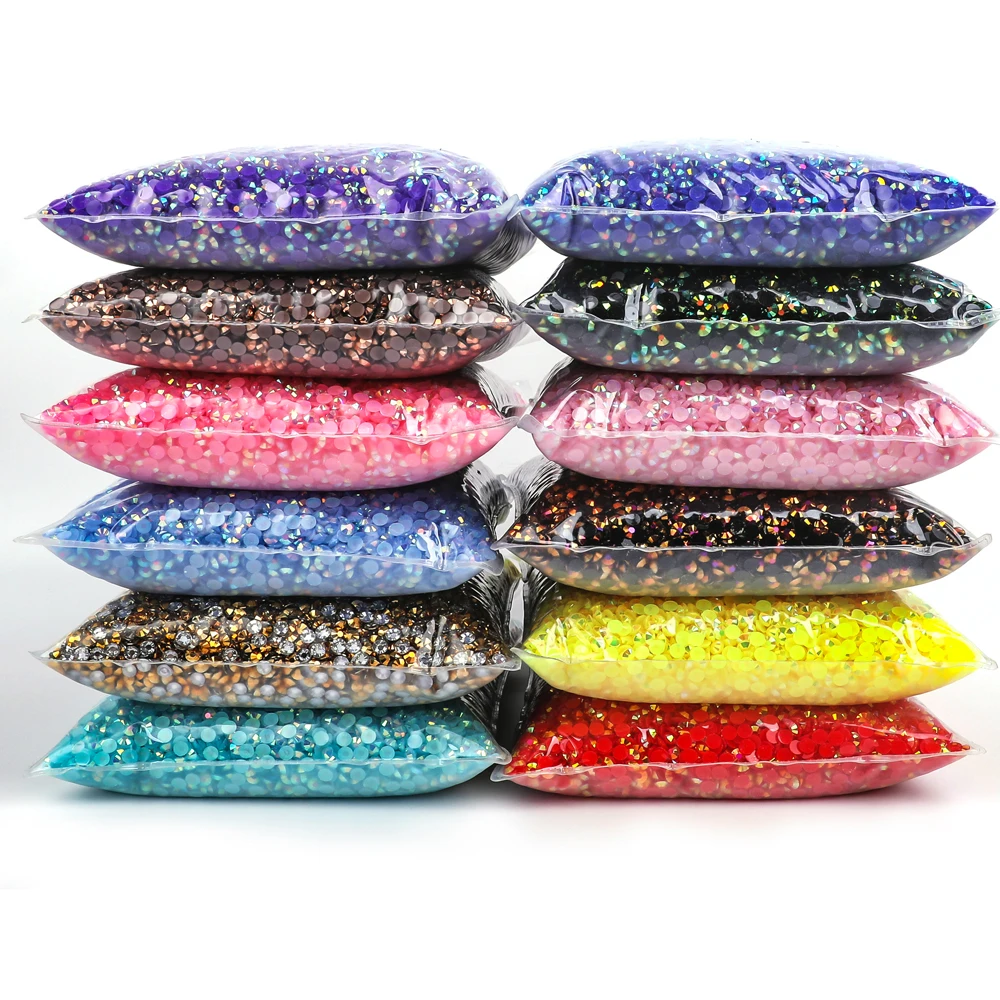 Flatback Crystal стразы AB Silver bottom Resin Non hotfix Rhinestones in Bulk Package Plastic Nail Art Strass Garment