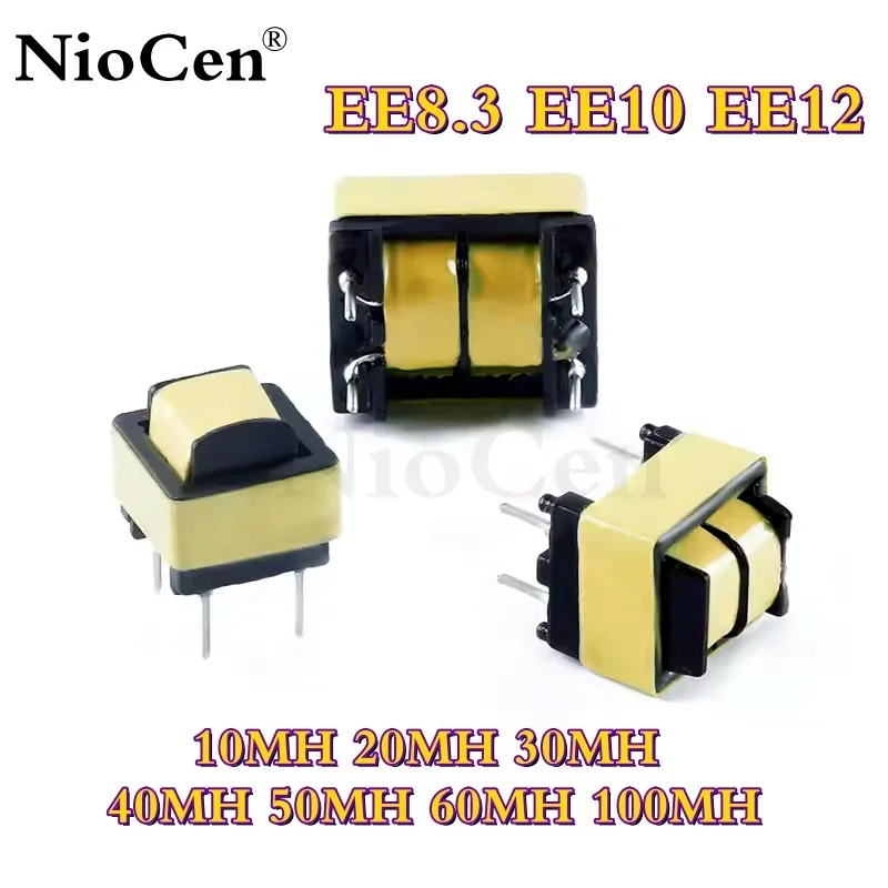 

(5PCS)EE8.3 EE10 EE12 Common Mode Inductance 10MH 20MH 30MH 40MH 50MH 60MH 100MH Power Filter Inductor Coil Transformer LED DIY