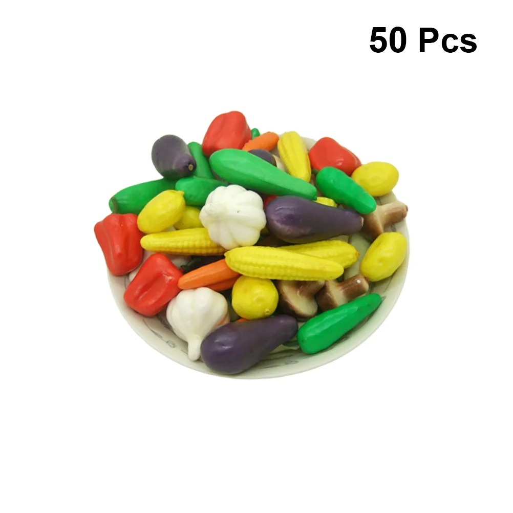 

50Pcs Mini Vegetable Props Lifelike Artificial Vegetables for Photography Display Education Drawing Practice Home Kitchen