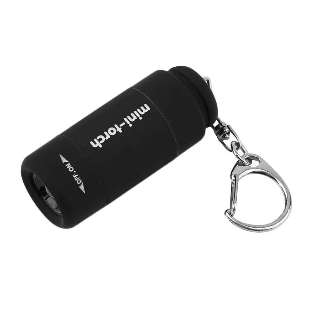 Mini Torch Keychain LED Rechargeable USB Mini Flashlight Portable Pocket Torch Keyring DIY Tool for Home