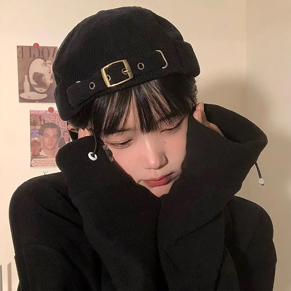 قبعة دوكر مضلعة أحادية اللون ، قبعة صغيرة على الطراز الياباني ، قبعة بحجم قابل للتعديل ، للجنسين ، ملابس جديدة ، كل الفصول ، قبعة المالك ، أحادية اللون ،