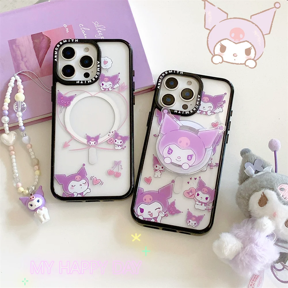 Casing Magnetik Kulomi Halloween Lucu untuk Magsafe iPhone 11 12 13 14 15 16 17 Pro Max Cover Plus 16 E dengan Penutup Berengsel