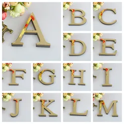 Pegatinas de pared de espejo con letras en inglés 3D, póster decorativo dorado con Nombre del alfabeto, manualidades para decoración de pared de boda en casa, Mural artístico DIY