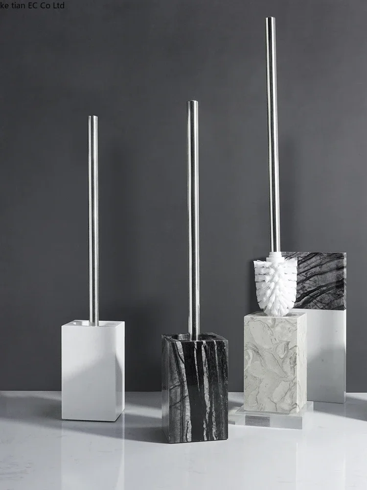 

European high-grade marble toilet brush Light luxury toilet toilet brush Bathroom long handle cleaning brush bathroom accessorie