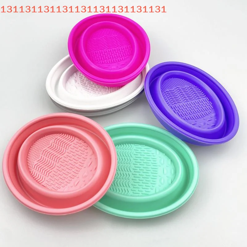 아이섀도우 브러쉬 세척 매트 뷰티 도구 스크러버 박스 부드러운 실리콘 메이크업 브러쉬 클리너 접이식 파우더 퍼프 세척 볼