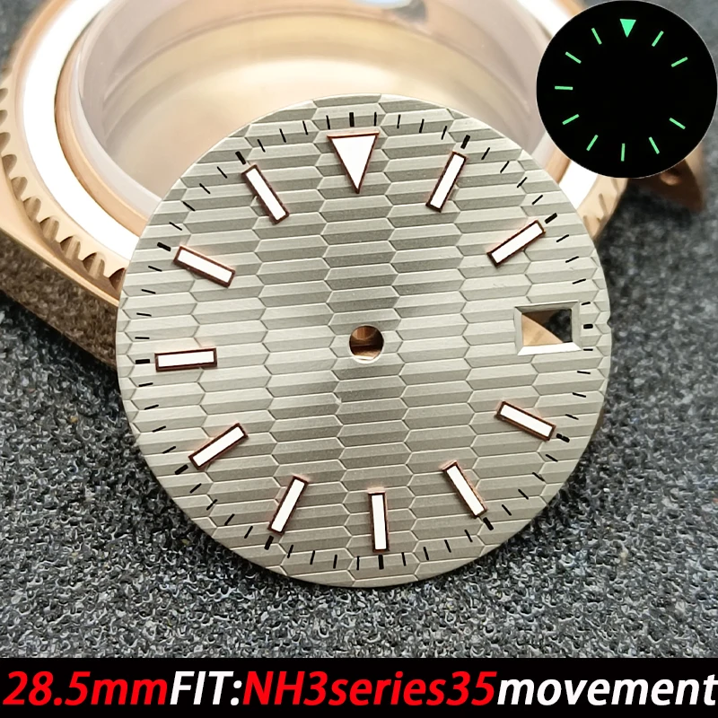 ملحقات قرص الساعة 28.5 ملم قرص مضيء بتقويم عالي الجودة لقطع غيار ساعة الحركة NH35NH36