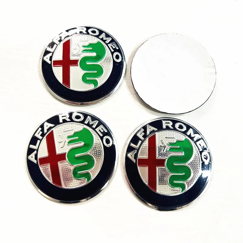4pcs 65mm 56mm 60mm For Alfa Romeo 147 156 159 Car emblem Wheel hub Center Cap Badge covers sticker Decals Styling accessories view 3