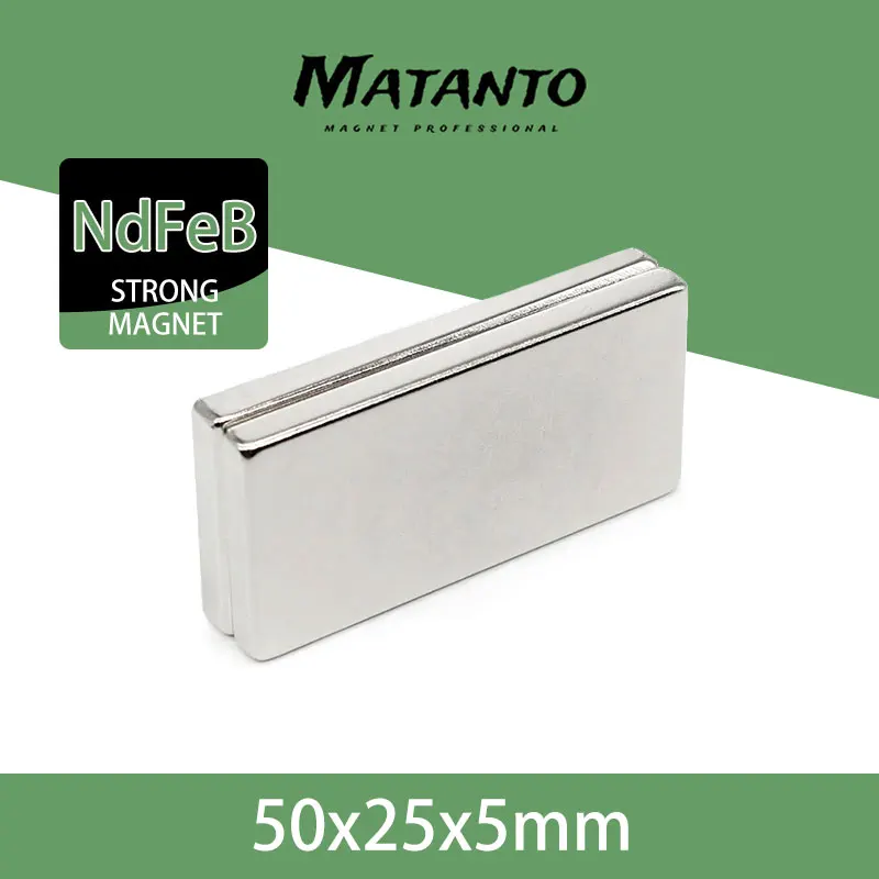 

1-10PCS 50x25x5mm Big Block Rare Earth Magnet N35 Rectangular Strong Neodymium Magnet 50x25x5 Permanent Magnet 50*25*5