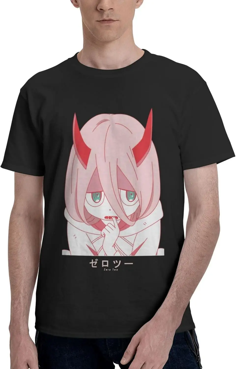 Anime Darling in The Cartoon Franxx T Shirt Man's Summer Cotton Crew Neck Fashion Tee Cool Casual Tops