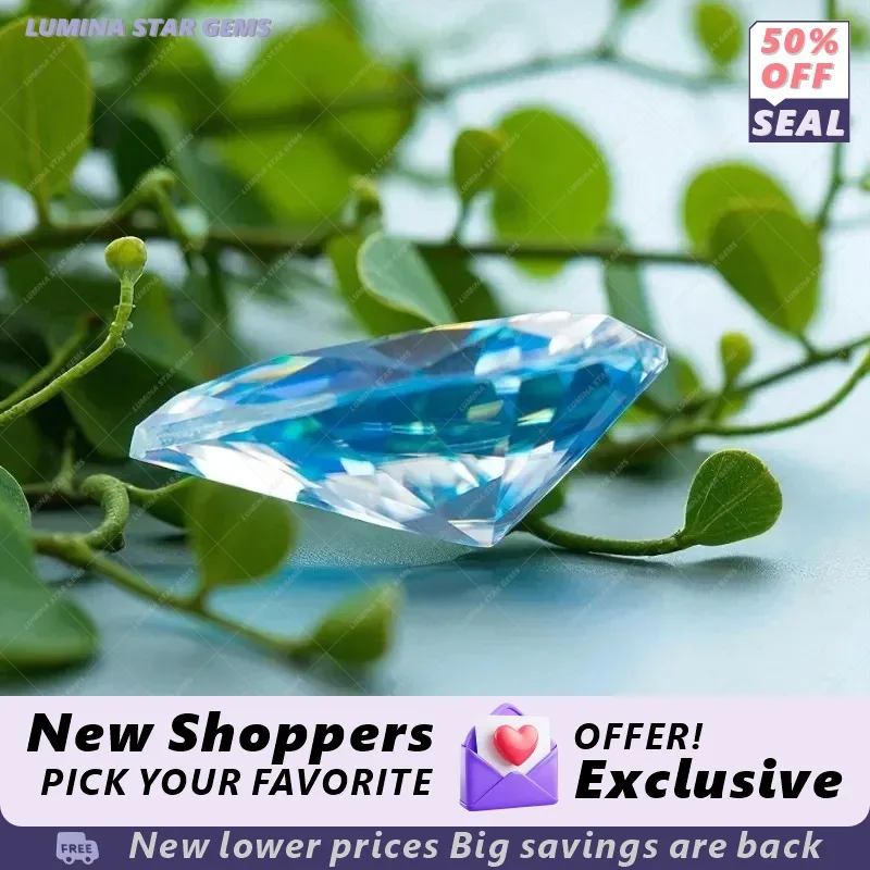 

Lab Grown Moissanite Stone Ice Blue Pear Cut for DIY Jewelry Making Rings Earrings Lab Grown Sapphire Alternative Certified
