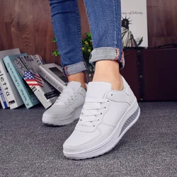 Women's Vulcanize Shoes Spring New Women Running Shoes Platform Sneakers Woven Fashion Outdoor Causal Leather Vulcanized Shoes