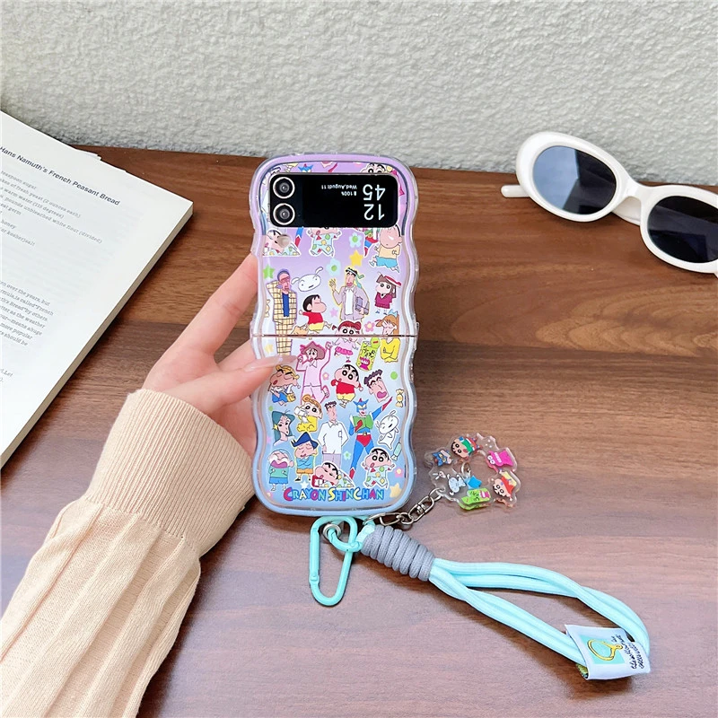 Cute Cartoon Japan Anime Crayon Shin chan Phone Case For Samsung Galaxy Z Flip 7 6 5 Case Soft TPU Back Cover For Z Flip 3 4 view 5