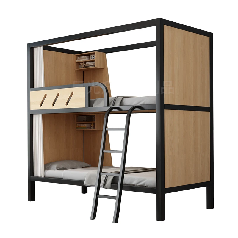 College Student Dormitory Apartment Bed School Dormitory with Cabinet Upper and Lower Bed