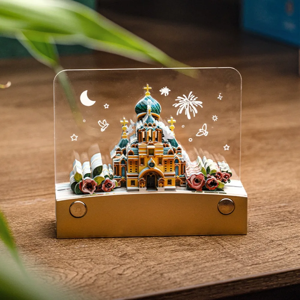Saint Sophia Cathedral Harbin Themed 3D Stereo Paper Carving Tear Off Sticky Note City Cultural Creative Gift Souvenir