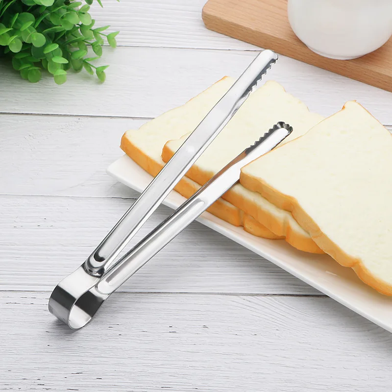 Korean Style Barbecue 410 Stainless Steel Clamp, Steak Tong, Buffet Barbecues Clip, Lengthened Bread Clips, Ice Kitchen Gadgets