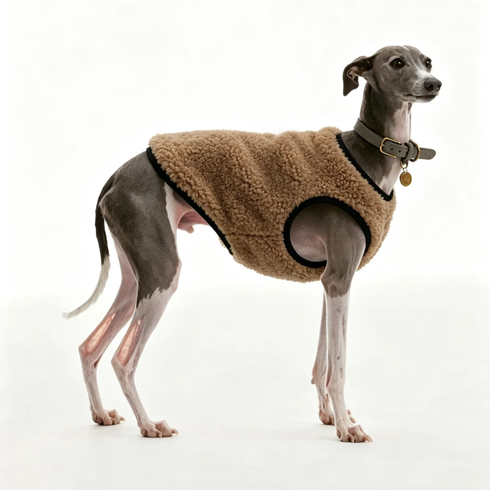 Winter Fleece Sweatshirt-Weste Anzug für Italienische Windhunde Herbst Warmer Overall Mantel für Whippets Wasserdichter Schlafanzug für Hunde