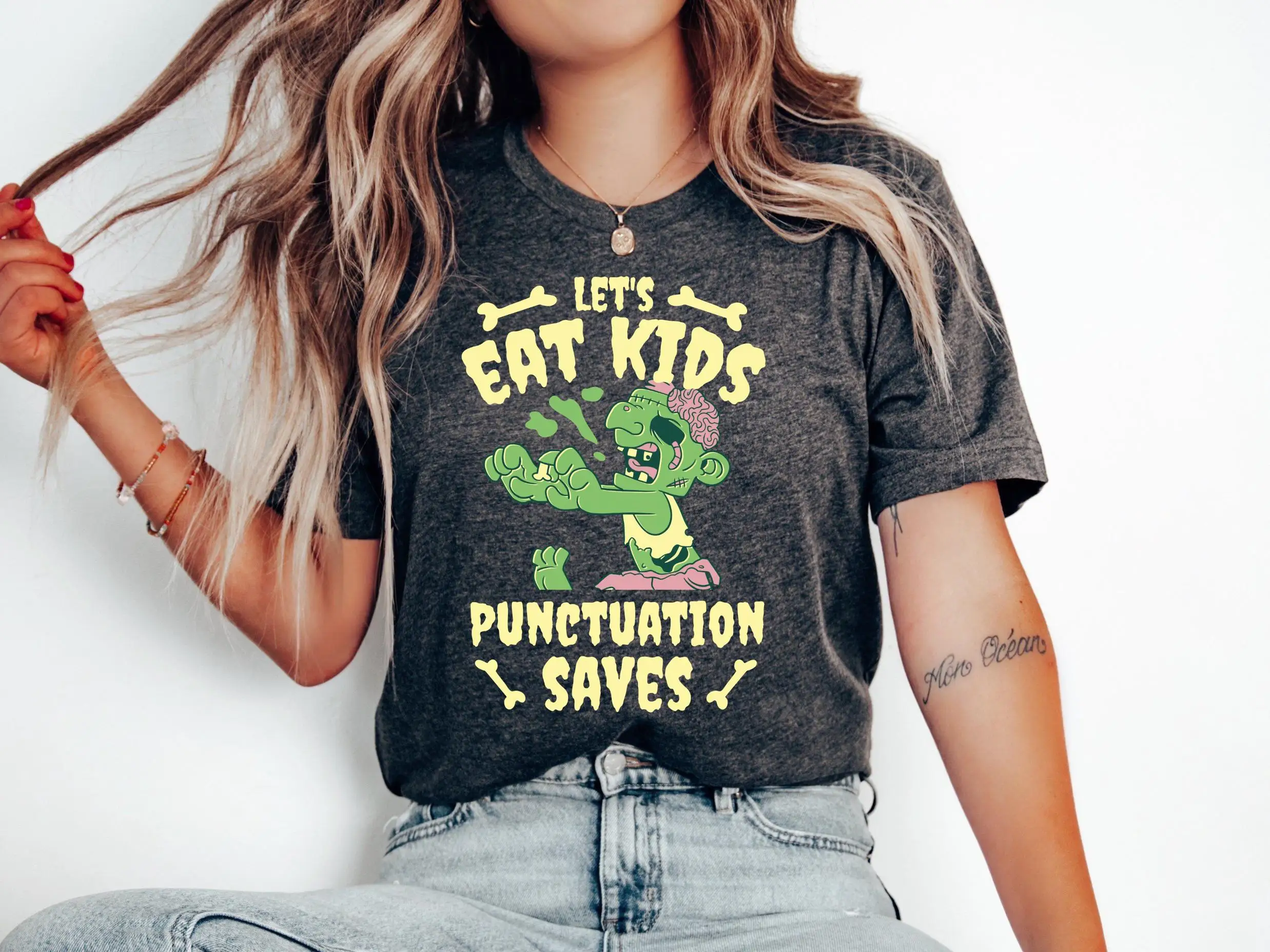 Kindergarten T Shirt Funny Grammar Punctuation English Teacher Commas Back To School