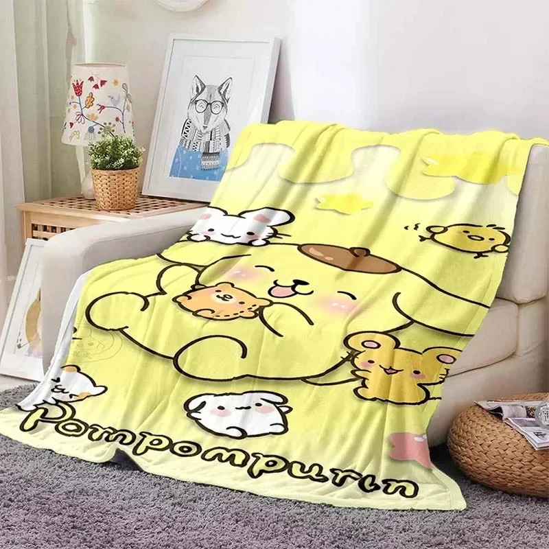 

3D Printed Baby Blanket Pom Purin for Sofa Cute Cartoon Flannel Soft Throw Babes Carpet Fluffy Bed NewBorn Winter Blankets