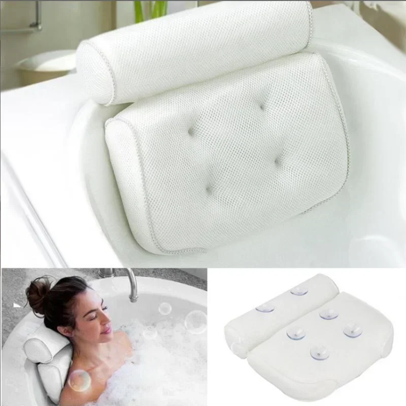 

SPA Bath Pillow Bathtub Pillow with Suction Cups Neck Back Support Thickened Bath Pillow for Home Spa Tub Bathroom Accessories