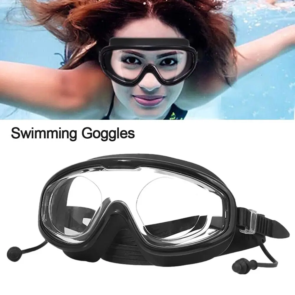 

Unisex Outdoor Wide View Adult Youth Waterproof Anti-fog Swim Eyewear Eyeglasses Swimming Goggles with Earplugs