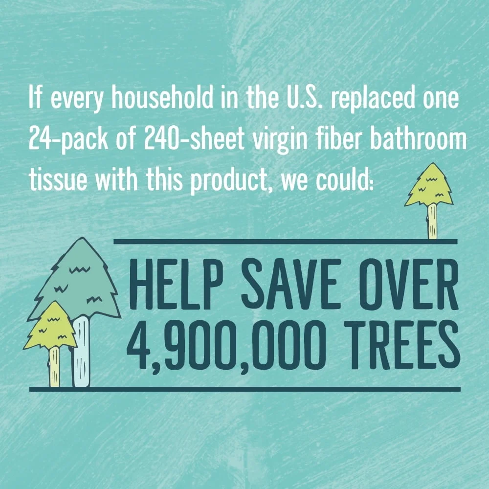 Carta igienica ecologica a 2 strati, 24 rotoli, 240 fogli, ciascuno, carta riciclata, sicura, compatibile con camper, morbida e resistente