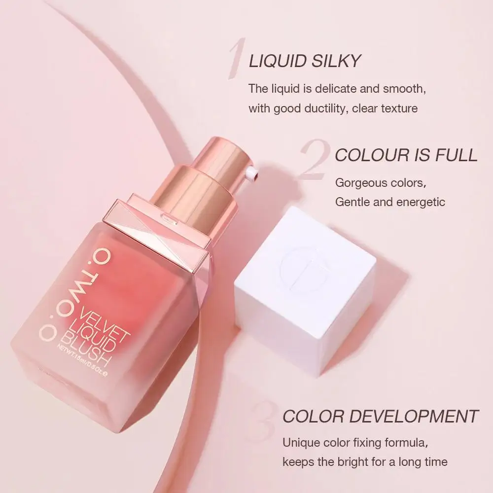 Fard liquido 4 tonalità rosa rosa pigmento alto trucco guancia a lunga durata finitura naturale per cosmetici di bellezza da donna