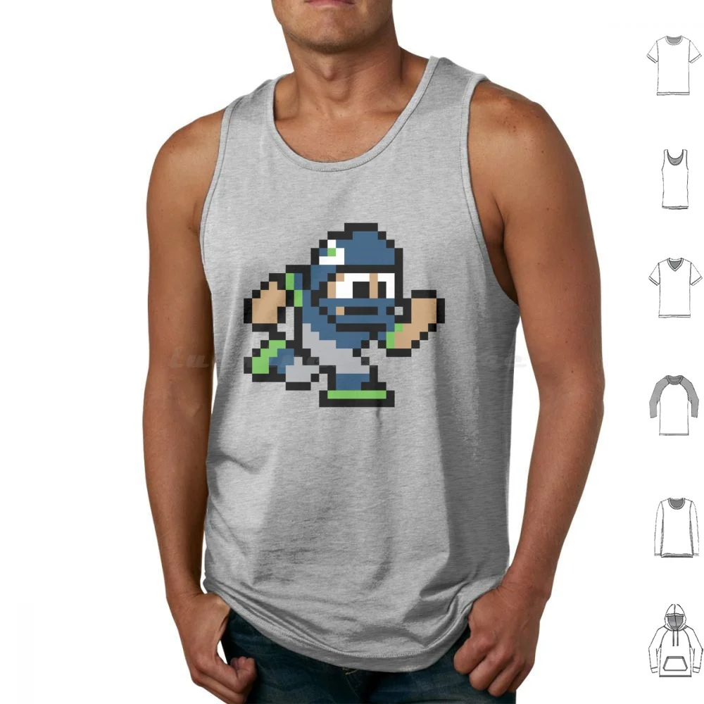 8-Bit Player-Tank Tops Vest Sleeveless Football 8 Bit Megaman Mega Man Nes Snes Video Games Gaming Tecmo Tecmo Bowl