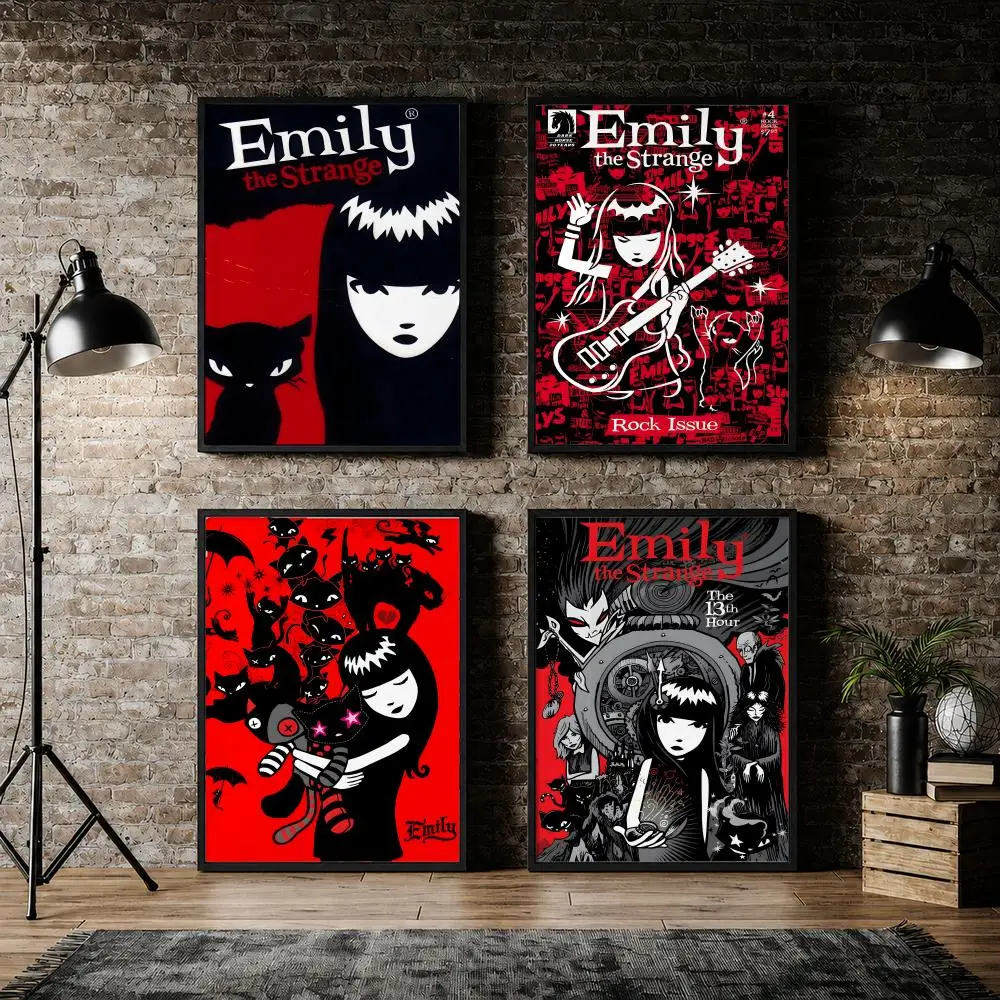 Mascot Emily the Strange Fashion Poster PVC HD Peel and Stick Modern Poster Home Office Living Room Dining Room Wall Decor